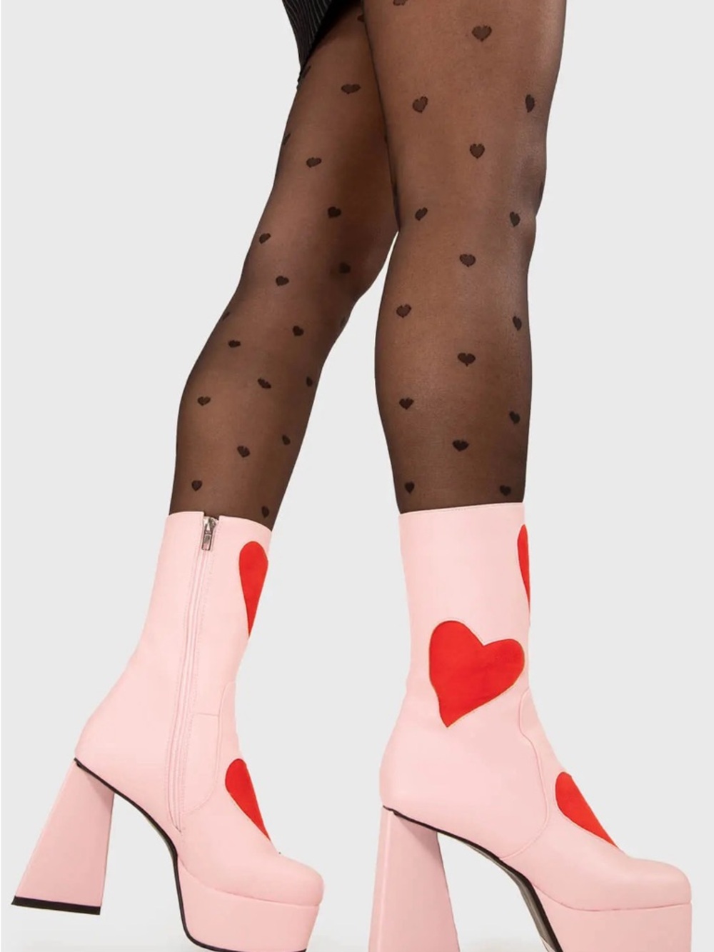 LAMODA Pink “Letter To My Lover” Platform Ankle Boots